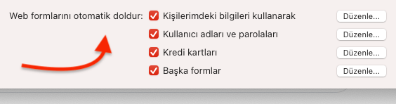 Apple Safari Otomatik Form Doldurma Kapatmak Apple Safari Otomatik Form Doldurma Kapatmak