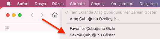 Apple Bilgisayar Safari'de Sekme Çubuğu Göstermek Apple Bilgisayar Safari'de Sekme Çubuğu Göstermek