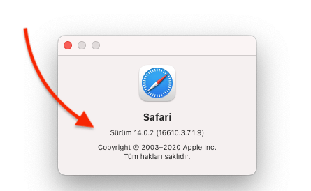 Apple Bilgisayar Safari Versiyon Öğrenmek