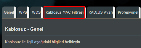 ASUS Modem MAC Filtreleme Nasıl Yapılır?