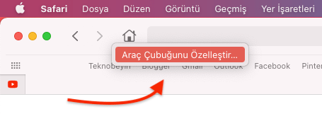 Apple Safari'de Araç Çubuğu Özelleştirme Nasıl Yapılır?