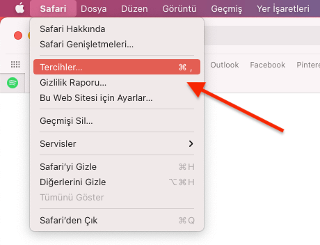 Apple Safari'deki Arama Alanında Tam Adresi Göstermek