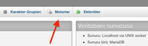 phpMyAdmin ile Sunucudaki Depolama Motorlarını Öğrenelim