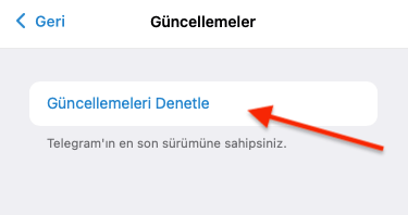 Telegram Güncelleme Denetleme Nasıl Yapılır?