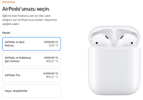 Apple Okula Dönüş AirPods Hediye Kampanyası