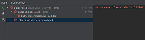 Android Studio "Entry name 'classes.dex' collided" Hatası Çözümü