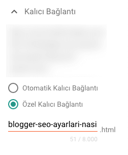 Blogger SEO - Kalıcı Bağlantı Ayarları Blogger SEO - Kalıcı Bağlantı Ayarları