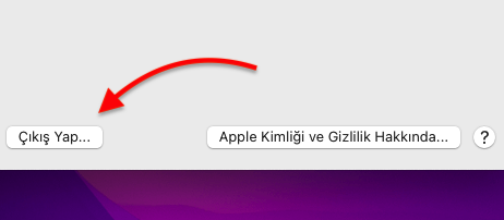 MAC Apple Kimliğinden Çıkış Yapmak 4