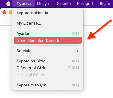 Typora'da Güncelleme Denetleme 2 Typora'da Güncelleme Denetleme 2