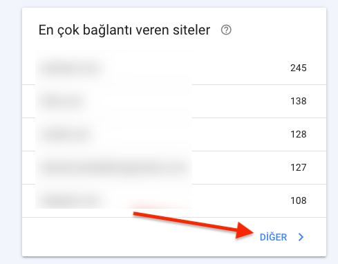 Search Console ile Backlinkleri Dışa Aktarma 2