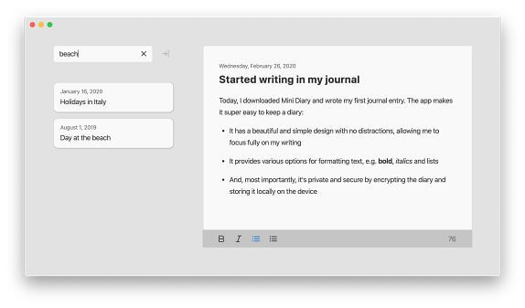 macOS Günlük Uygulaması: Mini Diary macOS Günlük Uygulaması: Mini Diary