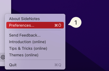 macOS SideNotes Konum Değiştirmek 1