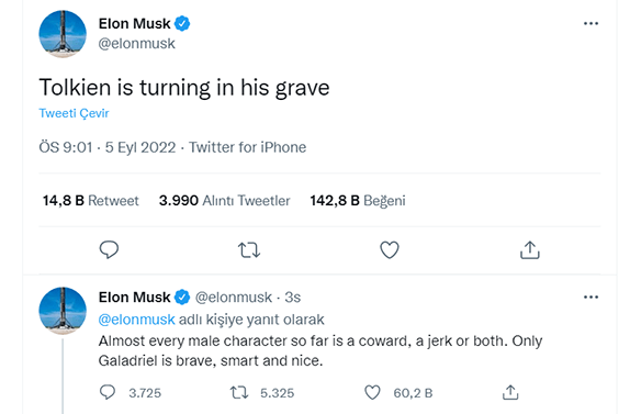 Elon Musk Güç Yüzükleri Yorumu