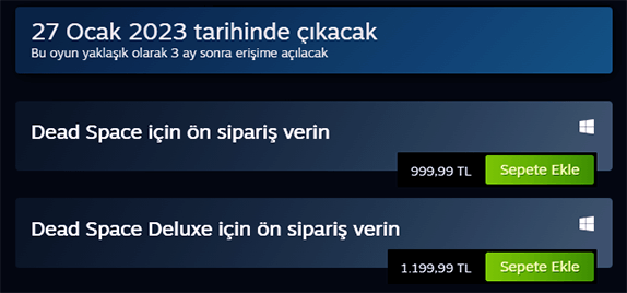 Dead Space Remake Fiyatları Dead Space Remake Fiyatları