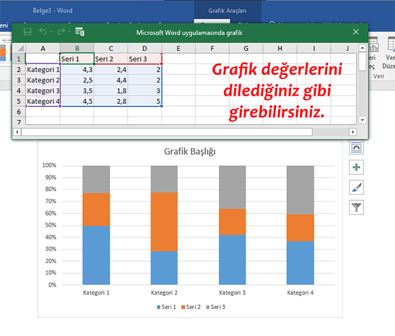 Word’de Grafik Ekleme ve Düzenleme - 3 Word’de Grafik Ekleme ve Düzenleme - 3
