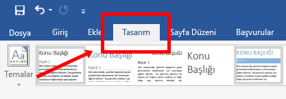 Word Sayfa Kenarlığı Ekleme - 1