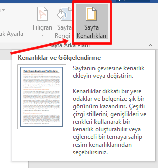 Word Sayfa Kenarlığı Ekleme - 2 Word Sayfa Kenarlığı Ekleme - 2