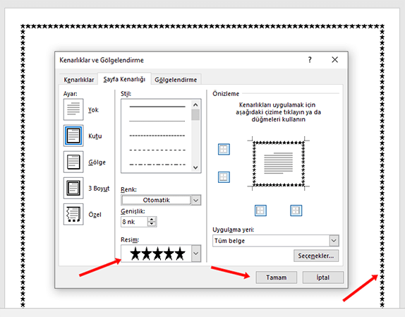 Word Sayfa Kenarlığı Ekleme - 5