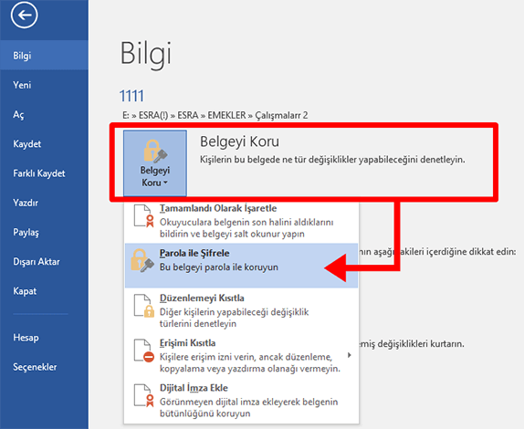 Word'de Belge Şifreleme ve Şifre Kaldırma Nasıl Yapılır? - 2 Word'de Belge Şifreleme ve Şifre Kaldırma Nasıl Yapılır? - 2