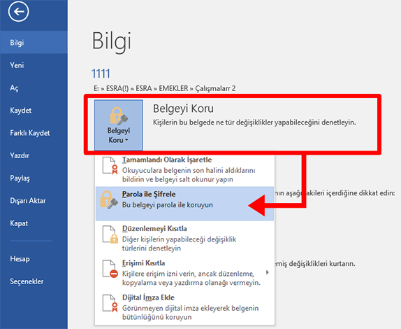 Word'de Belge Şifreleme ve Şifre Kaldırma Nasıl Yapılır? - 2