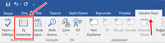 Word'de Eş Anlamlılar Sözlüğünü Açmak Nasıl Yapılır? - 1