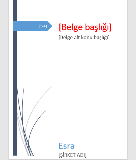 Word'de Kapak Sayfası Ekleme - 3 Word'de Kapak Sayfası Ekleme - 3
