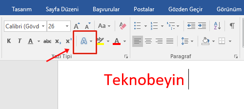 Word'de Kelimeye Yansıma Efekti Vermek Nasıl Yapılır? 1