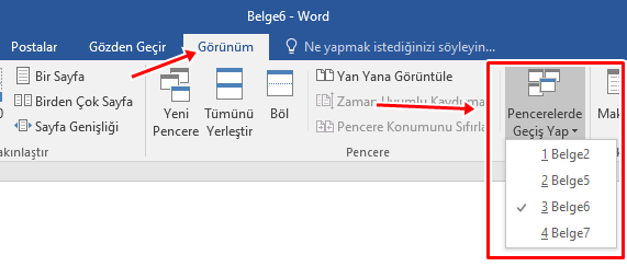 Word'de Pencereler Arası Geçiş Nasıl Yapılır? 2 Word'de Pencereler Arası Geçiş Nasıl Yapılır? 2