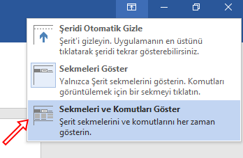 Word'de Üst Menü Şeridini Gizleme ve Açma Nasıl Yapılır? - 5