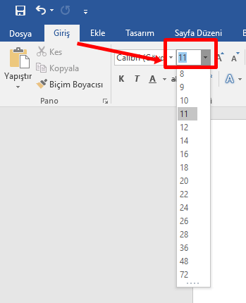 Word'de Yazı Boyutu Ayarlama Nasıl Yapılır? - 1 Word'de Yazı Boyutu Ayarlama Nasıl Yapılır? - 1