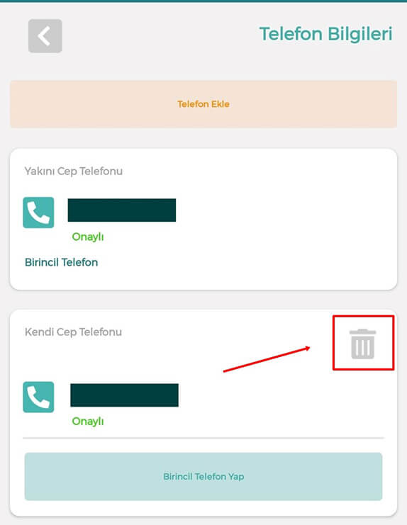 MHRS Telefon Numarası Ekleme Değiştirme ve Birincil Yapma - 11