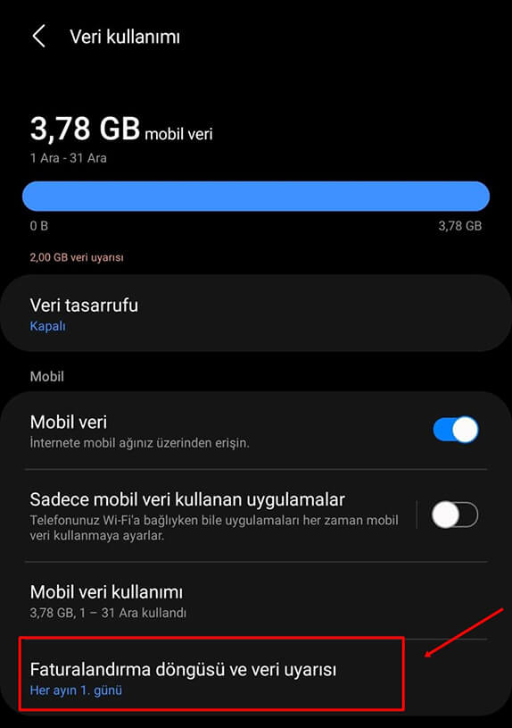 Samsung Mobil Veri Kullanım Sınırı Nasıl Ayarlanır? - 4