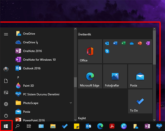 Windows 10 Başlangıç Ekranını Boyutlandırma Nasıl Yapılır? - 1
