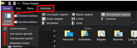 Windows 10 Gezinti Bölmesi Açma ve Kapama Nasıl Yapılır? - 3