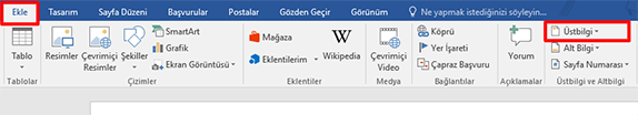 Word Üst Bilgi Ekleme Nasıl Yapılır? - 1