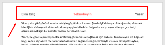 Word Üst Bilgi Ekleme Nasıl Yapılır? - 4