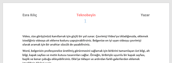 Word Üst Bilgi Ekleme Nasıl Yapılır? - 7