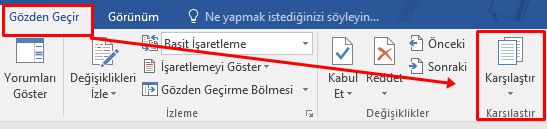 Word'de Belge Karşılaştırma Nasıl Yapılır? - 2