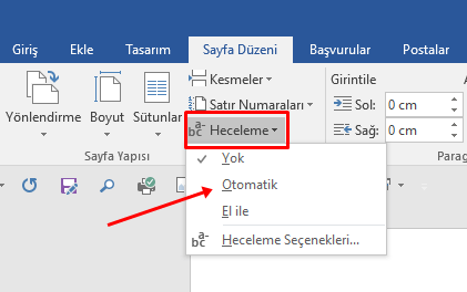 Word'de Heceleme ile Satır Sonundaki Kelimeler Nasıl Kesilir? - 2 Word'de Heceleme ile Satır Sonundaki Kelimeler Nasıl Kesilir? - 2