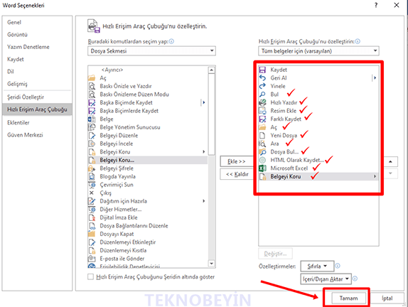 Word'de Hızlı Erişim Araç Çubuğu Özelleştirme Nasıl Yapılır? - 4