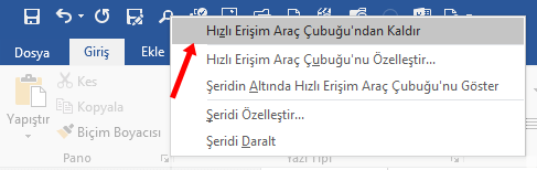 Word'de Hızlı Erişim Araç Çubuğu Özelleştirme Nasıl Yapılır? - 8