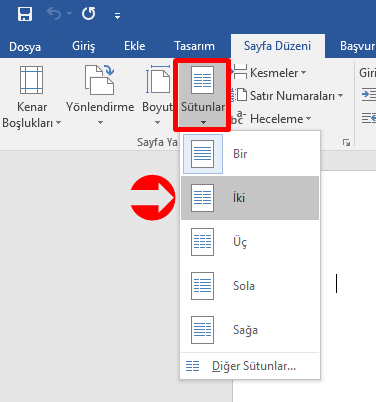 Word'de Sayfayı Sütunlara Ayırma (İkiye Bölme) Nasıl Yapılır? - 2