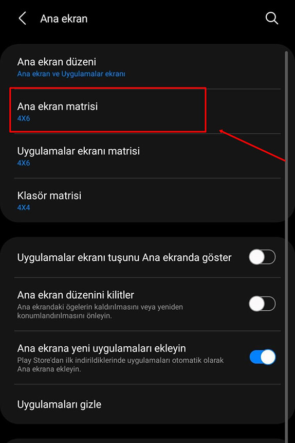 Samsung Ana Ekran ve Uygulamalar Ekranı Matrisi Nasıl Ayarlanır? - 3