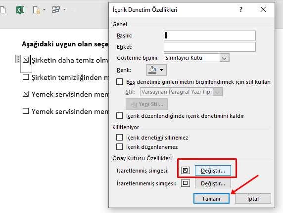 Word İşaretlenebilir Onay Kutusu Ekleme Nasıl Yapılır? - 9