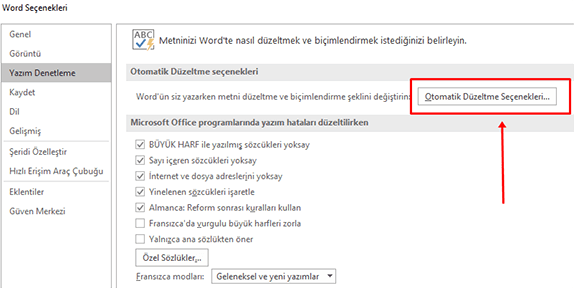 Word Otomatik Düzeltme Ayarları Nasıl Yapılır? - 4