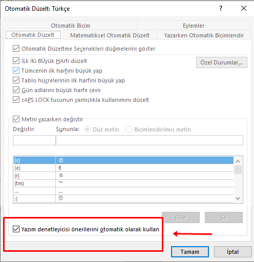 Word Otomatik Düzeltme Ayarları Nasıl Yapılır? - 7