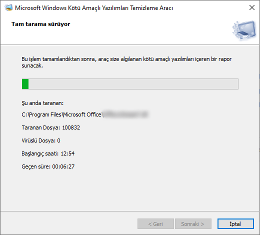 Microsoft Kötü Amaçlı Yazılım Kaldırma Aracı ile Virüs Taraması Yapma - 6