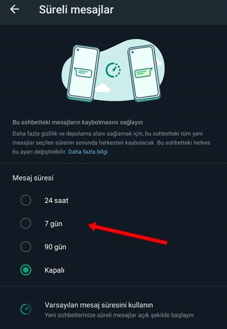 WhatsApp Süreli Mesaj Özelliği Nasıl Açılır? - 3