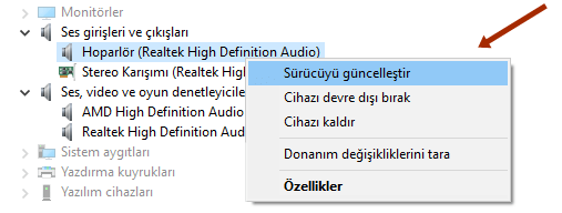 Windows 10 Ses Sürücüsü Güncelleme - 7
