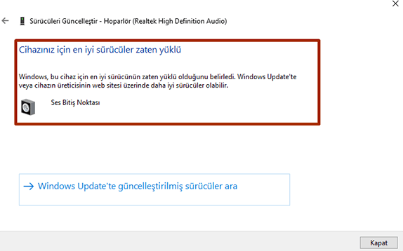 Windows 10 Ses Sürücüsü Güncelleme - 9